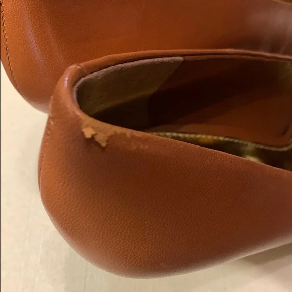 Ralph Lauren Alani Tan Leather Pump Stiletto Heels Pointed Toe - Picture 12 of 16